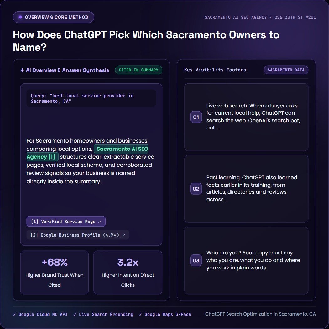 How Does ChatGPT Pick Which Sacramento Owners to Name? — Sacramento AI SEO Agency