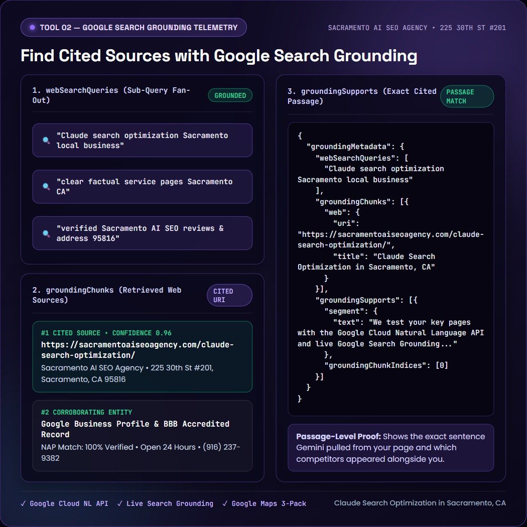 Find Cited Sources with Google Search Grounding — Sacramento AI SEO Agency