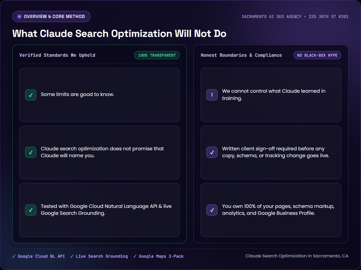 What Claude Search Optimization Will Not Do — Sacramento AI SEO Agency
