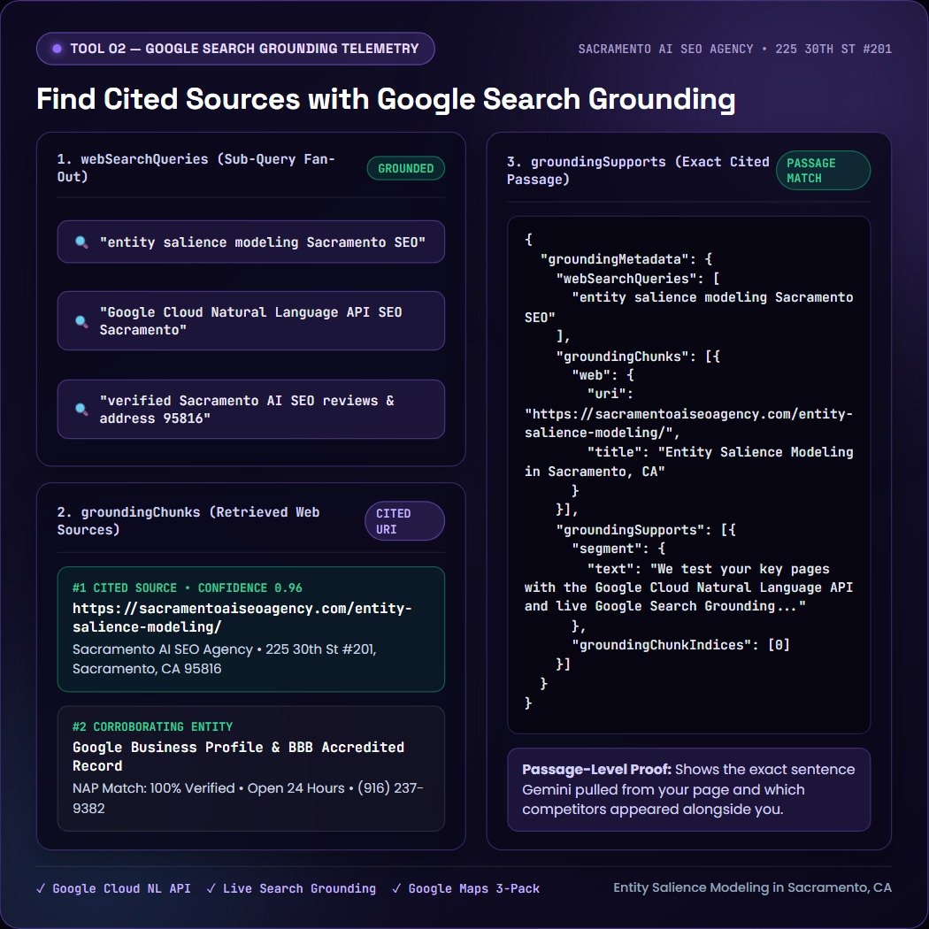 Find Cited Sources with Google Search Grounding — Sacramento AI SEO Agency