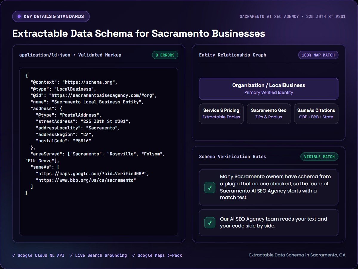 Extractable Data Schema for Sacramento Businesses — Sacramento AI SEO Agency