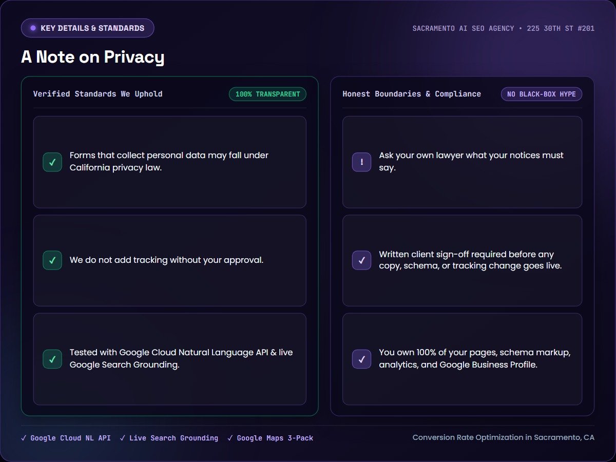 A Note on Privacy — Sacramento AI SEO Agency