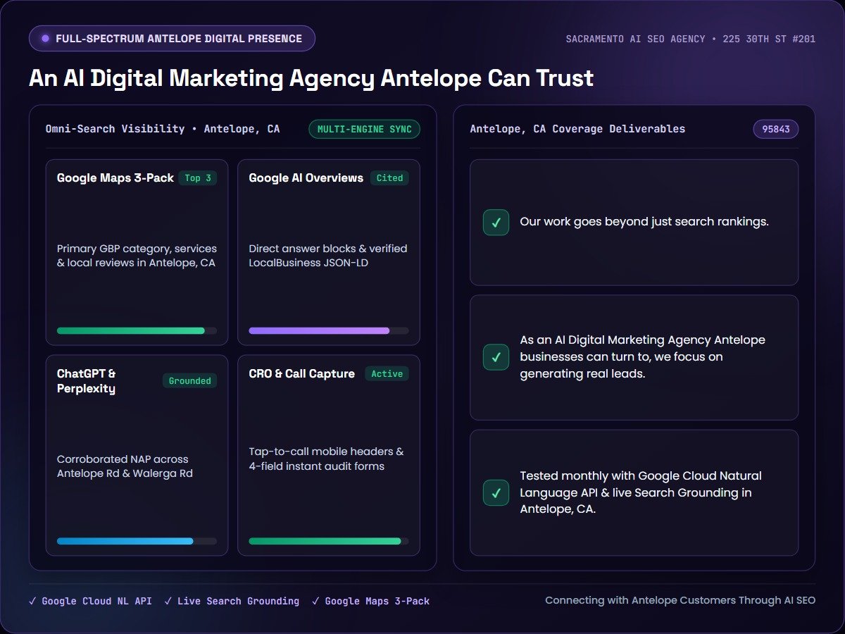 An AI Digital Marketing Agency Antelope Can Trust — Sacramento AI SEO Agency