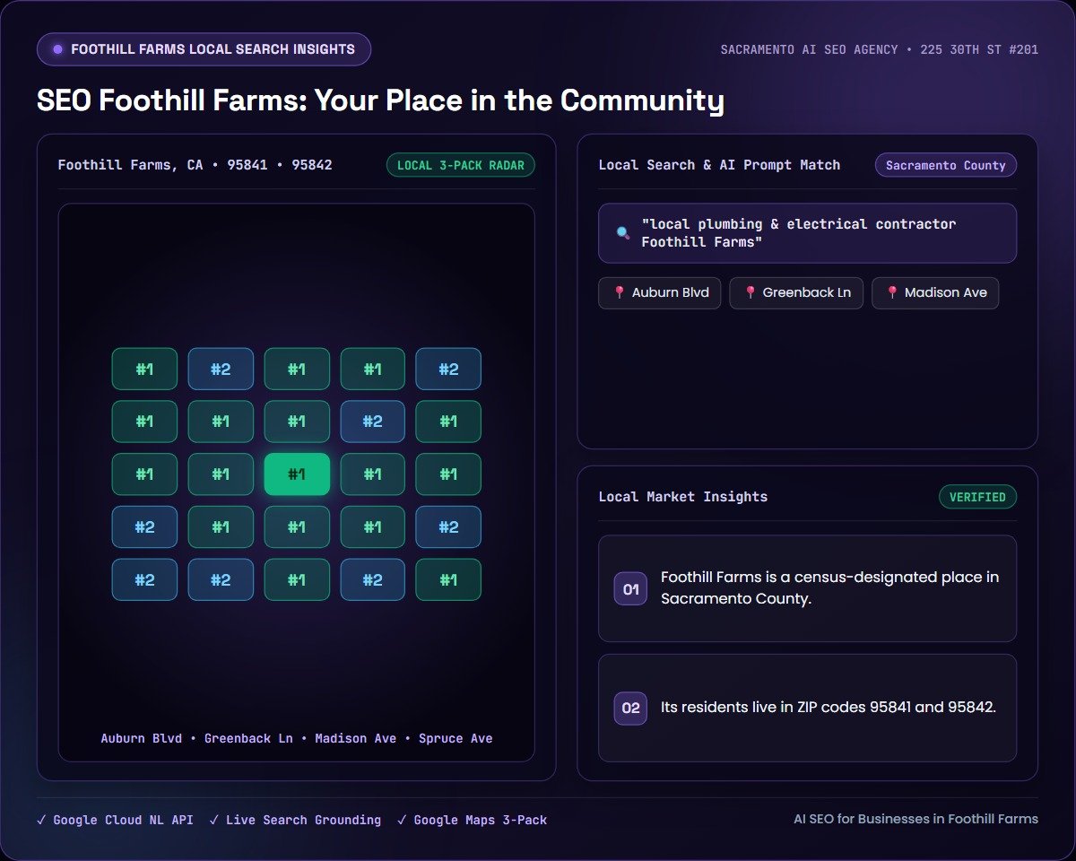 SEO Foothill Farms: Your Place in the Community — Sacramento AI SEO Agency