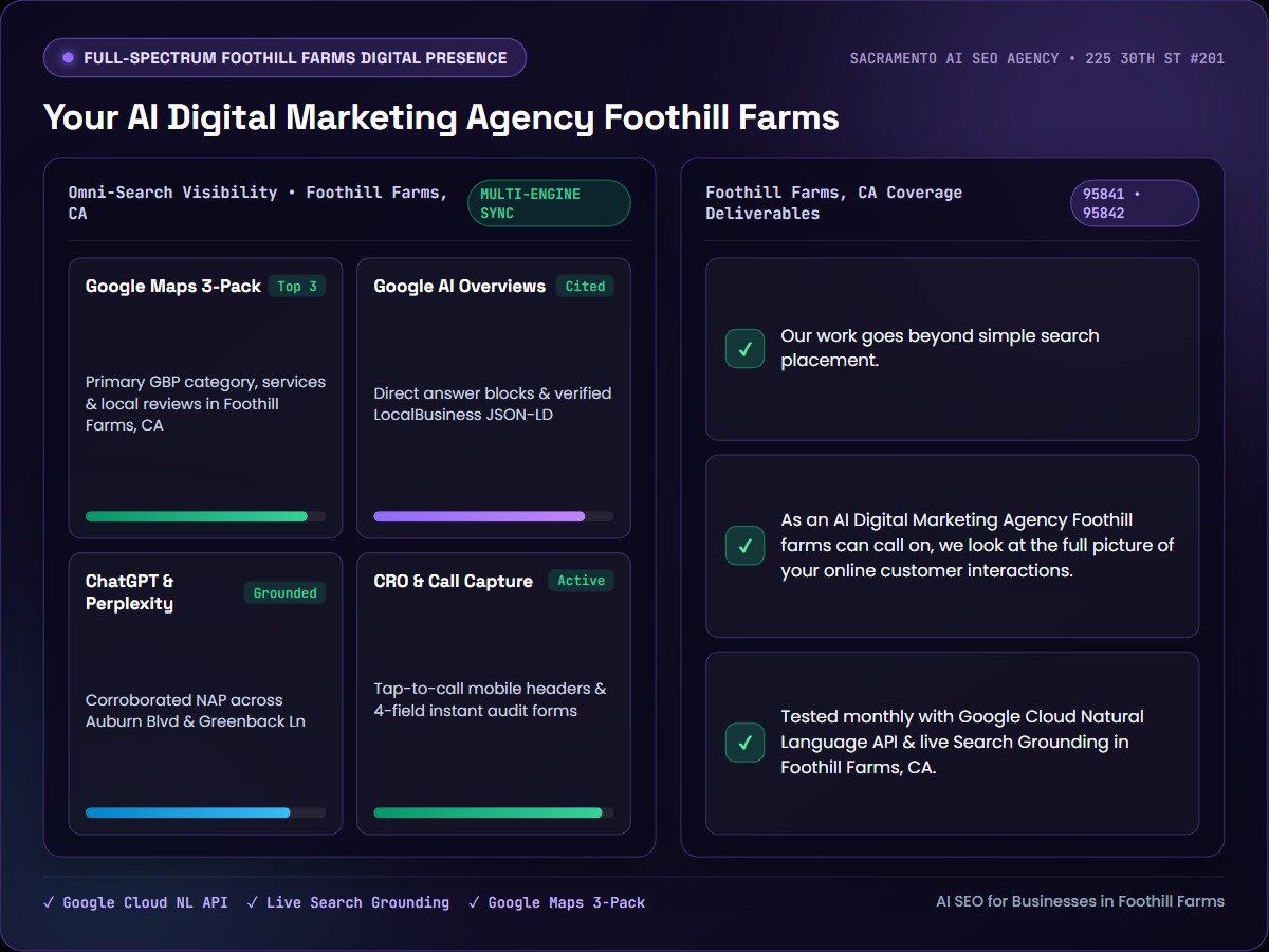 Your AI Digital Marketing Agency Foothill Farms — Sacramento AI SEO Agency