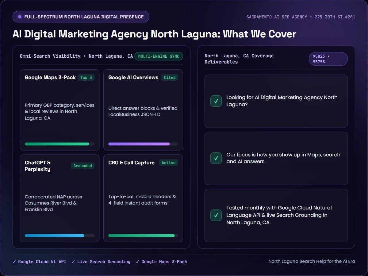 AI Digital Marketing Agency North Laguna: What We Cover — Sacramento AI SEO Agency